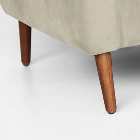 Namoradeira Bruna 1,20 m 2 Lugares Pés Palito Suede Bege