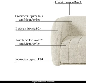 Poltrona Decorativa Sala de Estar Adam Boucle Off White G45 - Gran Belo