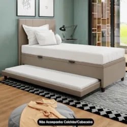 Bicama Box Baú Solteirão 96x203cm Samy S05 Linho Bege - Mpozenato