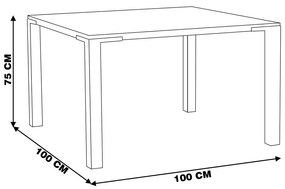 Mesa Sala de Jantar Cozinha Bladel Quadrada 100cm Grafite Madeira Maciça Rustic Brown G54 - Gran Belo