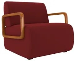 Poltrona Decorativa Orgânica para Sala Kit 2 Belarus Z08 Veludo Vermel