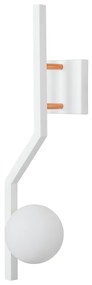 Arandela Zig 56X15X15Cm 1Xg9 / Globo Ø12Cm | Usina 16833/1 (BT - Branco Texturizado, FOSCO)