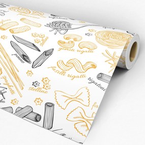 Papel de Parede Casual com talheres e macarrão
