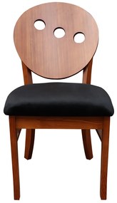 Cadeira Sala de Jantar Madeira Maciça Teseu Poliéster Preto/Imbuia G42 - Gran Belo