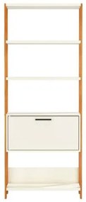 Estante Jade cor Off White com Freijo com 1 Porta 1,85 MT (ALT) - 57993 Sun House