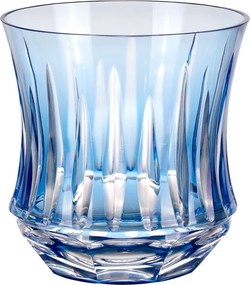 Copo de Cristal Lapidado Artesanal p/ Whisky - Azul Claro - 66  Azul Claro - 66