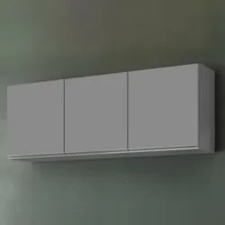 Armário de Cozinha Aéreo 150cm Com 3 Portas Argélia Cinza   - Lumil
