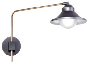 Arandela Haste Articulada Cúpula Aluminio Retro 12X58X31Cm Metal E Vid... (GRAFITE / COBRE FOSCO, BRANCO (FOSCO))