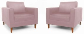 Conjunto 2 Poltrona Decorativa Gabriela Suede Crepe
