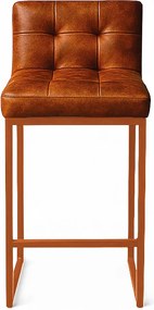 Banqueta Cozinha Alta com Encosto Industrial Bronze Lirina PU C05 - D'Rossi - Nozes