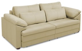 Sofá Retrátil Elétrico Sala de Estar Nolan Bipartido 250cm Conforto Premium em Couro Bege G58 - Gran Belo