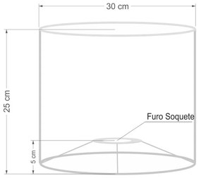 Cúpula em tecido cilíndrica abajur luminária cp-4113 30x25cm rosa bebê