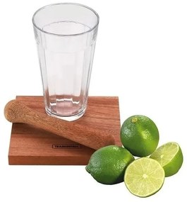 Kit Caipirinha 3 Pe&ccedil;as Tramontina Copo 450ml Tabua Amassador