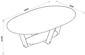 Mesa De Centro Elegance Off White/Nature – Tebarrot Móveis