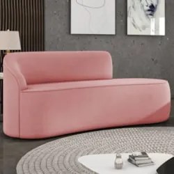 Sofá 3 Lugares Para Sala 180cm Orgânico Wendi Suede Rosê I01  - Mpozen