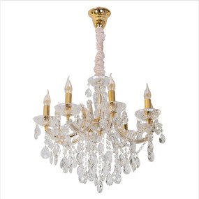 Lustre Cristal K9 Metal Dourado Castle