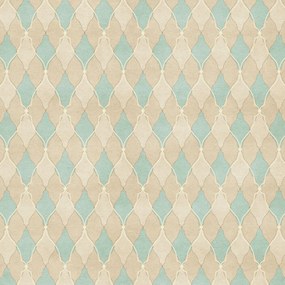 Papel de parede adesivo geométrico azul marrom e creme