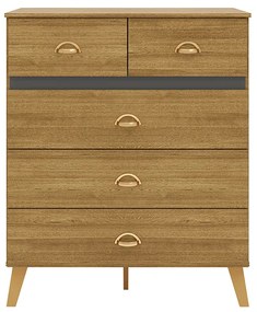 Cômoda Quarto 91cm com 5 Gavetas Isadora V01 - D'Rossi - Naturale e Alasca