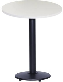 Mesa Luisiana 80 cm Tampo Branco Redonda Base Ferro Pintado Preto Sun House