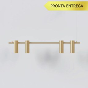 Pendente Tube Transpass Em Par 5,7X16,7X95Cm Alumínio 04Xmr16 - Qimpor... (PRETO)