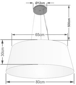 Lustre Pendente Cone Md-4072 Cúpula em Tecido 30/80x65cm Laranja - Bivolt