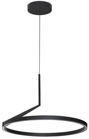 Pendente Led Dimerizavel Aluminio 30W 3000K Circle - PRETO