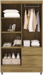 Guarda Roupa Solteiro 103cm Com 4 Portas Ideal Nature - Vila Rica