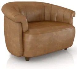 Sofá 2 Lugares 150cm Namoradeira Lykan Sintético Caramelo Z32 - Mpozen