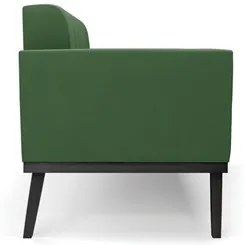 Sofá Namoradeira Base Madeira Preto Ana Suede Verde - Ibiza