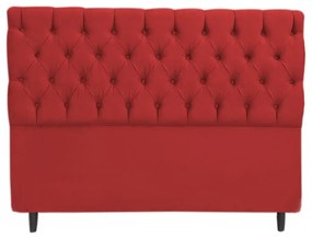 Cabeceira Cama Box Casal King 195cm Nicole Capitonê Suede Vermelho - Sheep Estofados - Vermelho