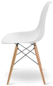 Cadeira Sala de Jantar Eiffel Eames Base Madeira F02 - D'Rossi - Branco