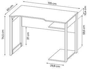 Conjunto Mesa e Armário para Escritório Home Office Gamer Cool MDP Preto/Azul G69 - Gran Belo