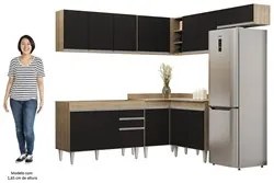 Armário de Cozinha Modulado de Canto 7 Peças CP19 Balcão sem Tampo Cas