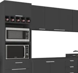 Armário de Cozinha CP05 Para Pia 120cm Pérola Z34 Preto     - Mpozenat