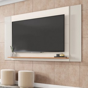 Painel Extensível 180cm Átomo TV até 65 Polegadas Prateleira OffWhite/Freijo G11  Gran Belo