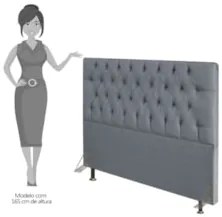 Cabeceira Cama Box Casal 140cm Diamante Linho Cinza Z51 - Mpozenato