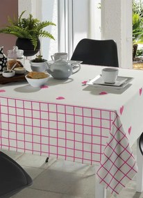 Toalha de Mesa Retangular Coração 140x250 Cm