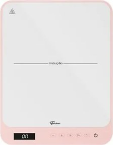 Cooktop de Indução Portátil Fischer 1 Boca Bivolt Touch Screen Rosa Candy