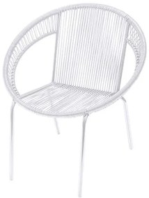 Poltrona Cancun Corda PVC Branca com Base em Aco pintado Branca - 47251 Sun House