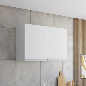 Armário Cozinha Aéreo 81cm com 2 Portas Leticia A01 - D'Rossi - Branco