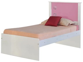 Cama Solteiro Reino Branco/Rosa G68 - Gran Belo