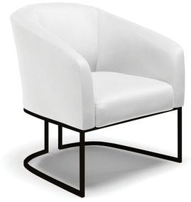 Sofá Namoradeira e Poltrona Base Industrial Preto Stella Sintético D03 - D'Rossi - Branco
