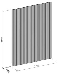 Painel Decorativo Ripado para Parede Mahalo 180x250 MDP Nature G77 - Gran Belo