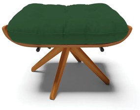 Puff Giratório Costela Veludo Base de Madeira MA30 M11 - D'Rossi - Verde