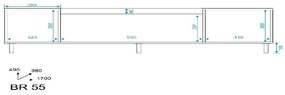 Rack Home Para TV 40" 170cm Preto Castanho