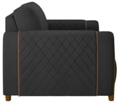 Poltrona Decorativa para Sala de Estar 98cm Amaranto Z32 PU Preto - Mp