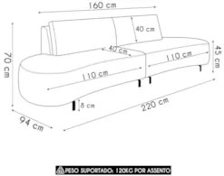 Sofá 3 Lugares 220cm Orgânico Pé Ferro Nagai Linho Off White Z55 - Mpo