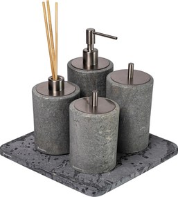 Conjunto Banheiro 4 Pçs Petra Cromo Escovado