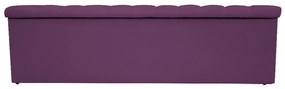 Recamier Baú Estofada Mel 140 cm Casal Com Capitonê  Suede Roxo - ADJ Decor