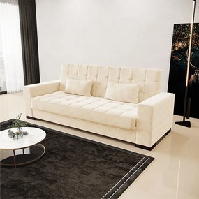 Sofá Cama Casal 3 Lugares 210cm Lisboa Suede  D03 - D'Rossi - Bege